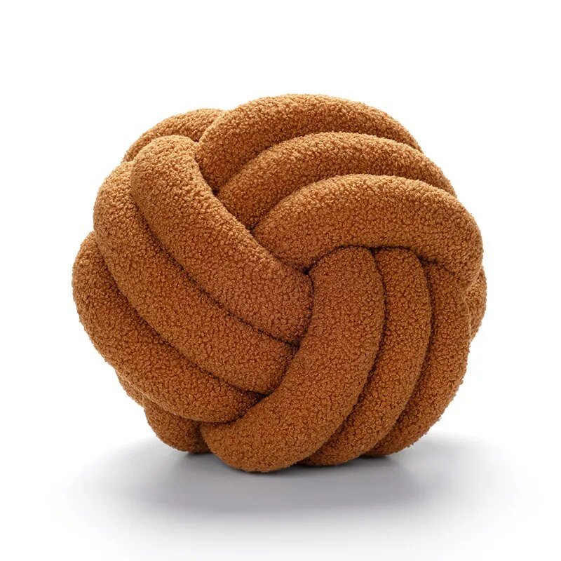 Runder, dekorativer Teddyball aus 100% Wolle – weiches Kissen