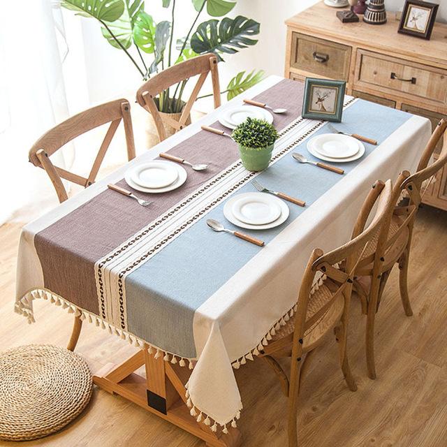 Stilvolle Leinentischdecke mit Fransen | NaturTuch