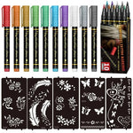Kreatives Tattoo Marker Set – 10 Farben mit Pinselspitze