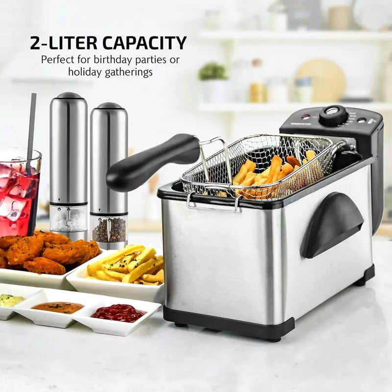Elektrische Fritteuse 2L mit verstellbarer Temperaturregelung