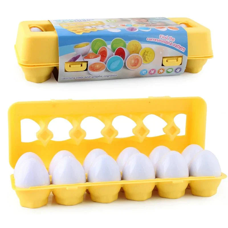 Lernspielzeug-Set mit bunten Eiern für Kinder