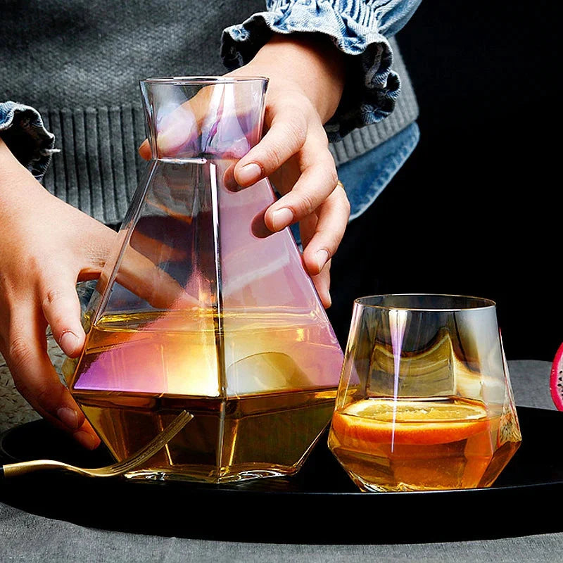 Kreative Glas-Wasserkanne im Diamantdesign – Trinkgefäß