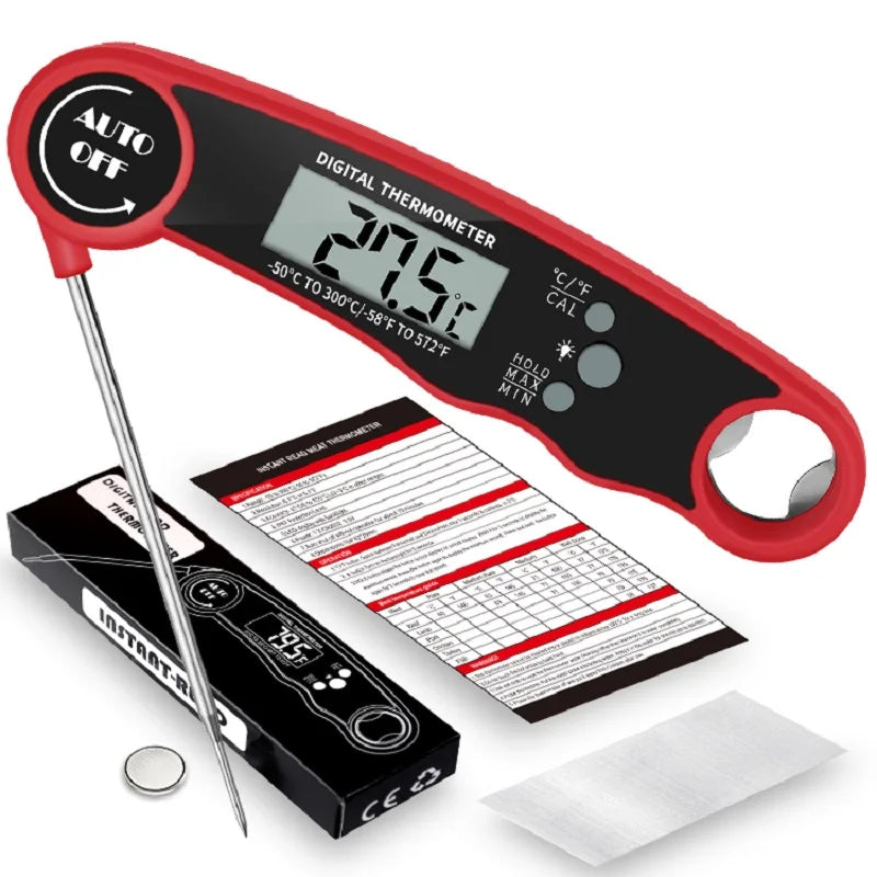 Schnelles digitales Grillthermometer mit beleuchtetem Display