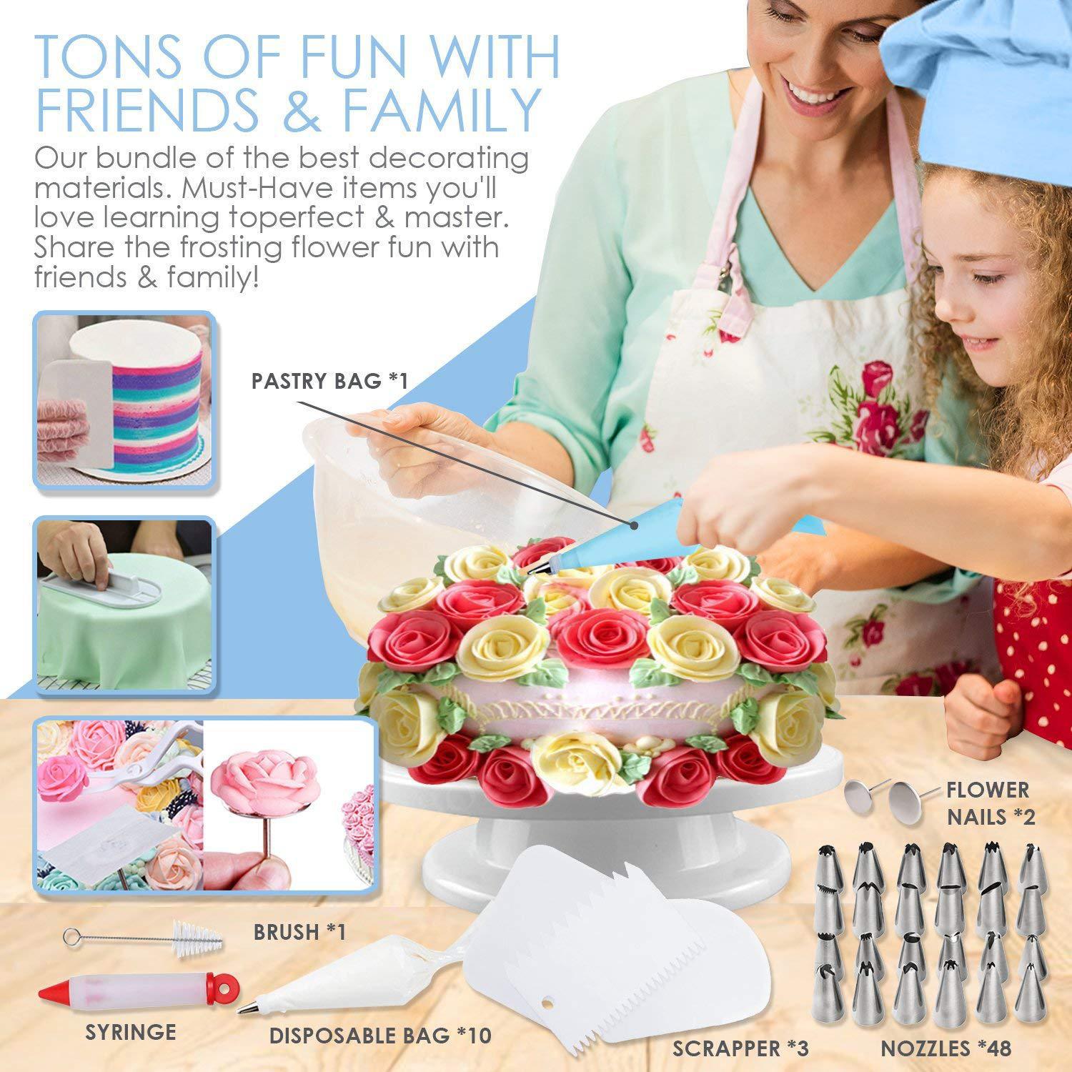 Kuchen-Drehteller Set mit Spatel für Dekoration – Backzubehör
