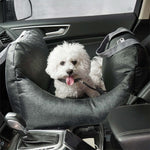 Car Travel Dog Booster Seat - Non-Slip Base with Safety Belt