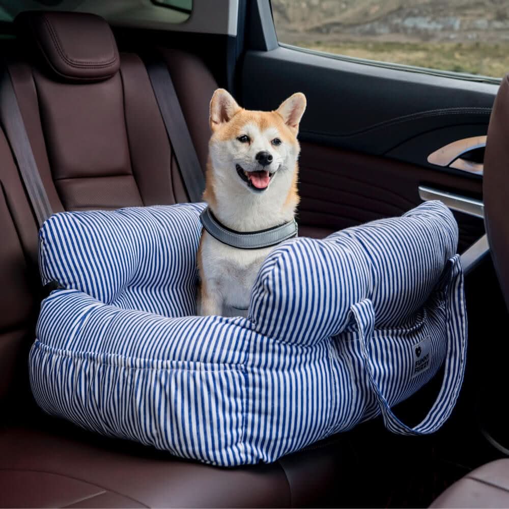 Car Travel Dog Booster Seat - Non-Slip Base with Safety Belt