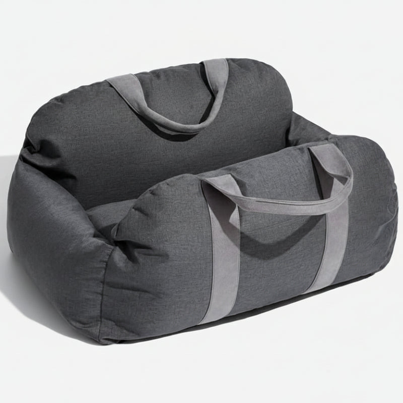 Car Travel Dog Booster Seat - Non-Slip Base with Safety Belt