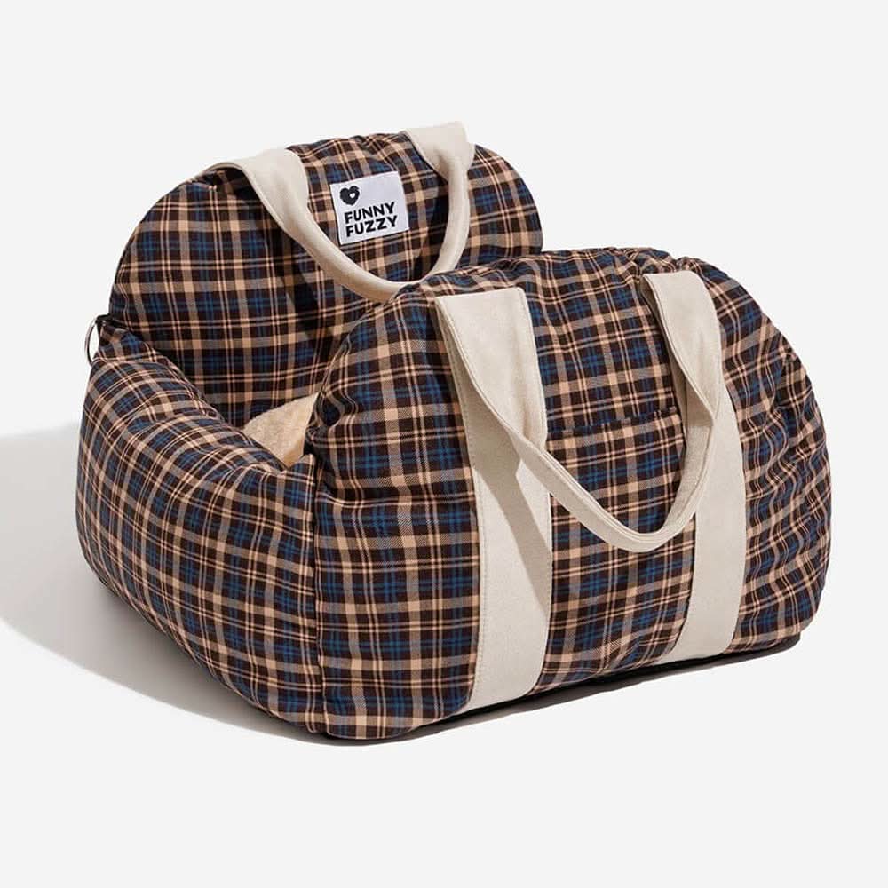 Car Travel Dog Booster Seat - Non-Slip Base with Safety Belt