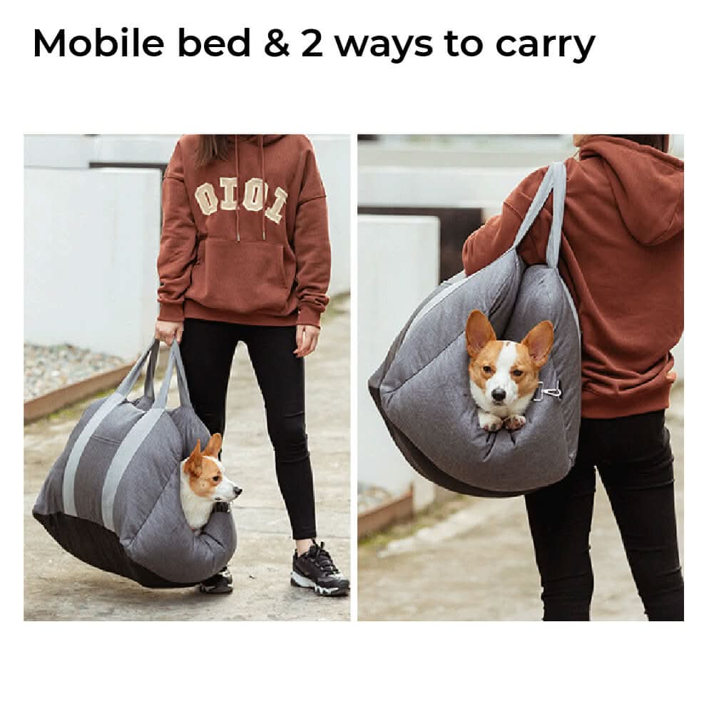 Car Travel Dog Booster Seat - Non-Slip Base with Safety Belt