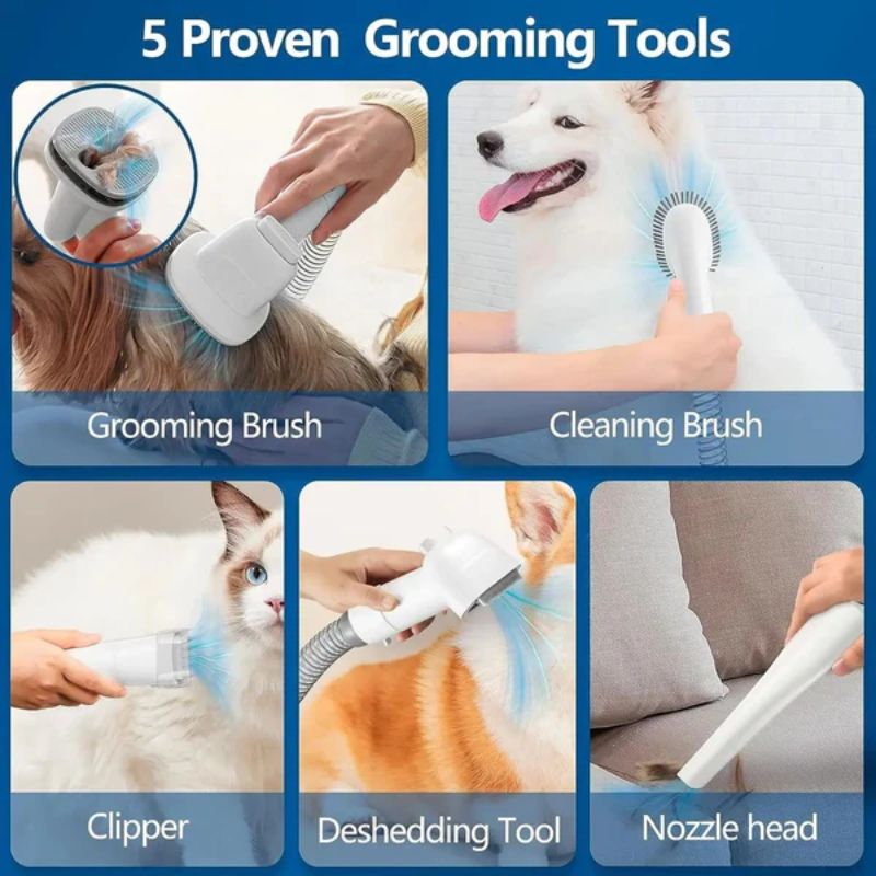 5-in-1 Hundepflegeset mit Haarsauger und Schermaschinen