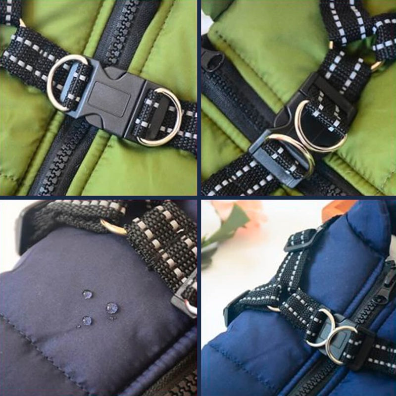 Wasserdichte Winterjacke für Hunde mit reflektierendem Geschirr