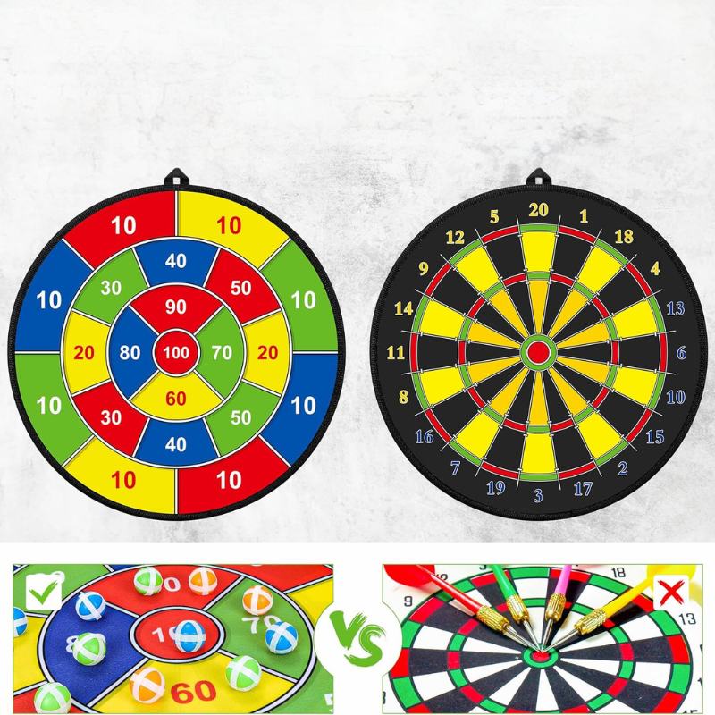 Zweiseitiges Kinder-Dartspiel – Sicherer Spaß für drinnen und draußen