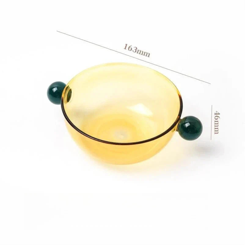 Elegante Farbglas-Schüssel mit Doppelgriff für jeden Anlass