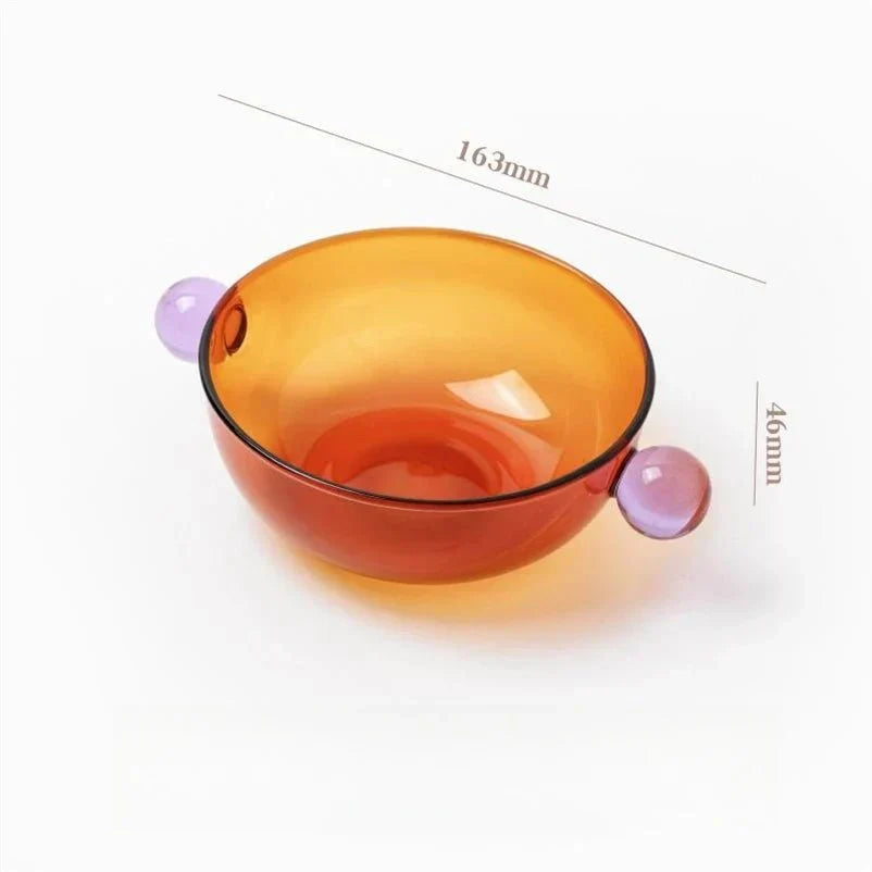 Elegante Farbglas-Schüssel mit Doppelgriff für jeden Anlass