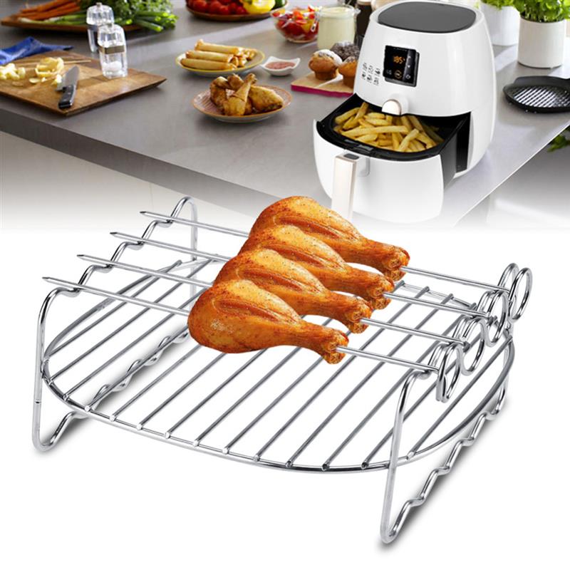 Zweischichtiger Edelstahl-Spieß-Grillrost für BBQ-Genuss