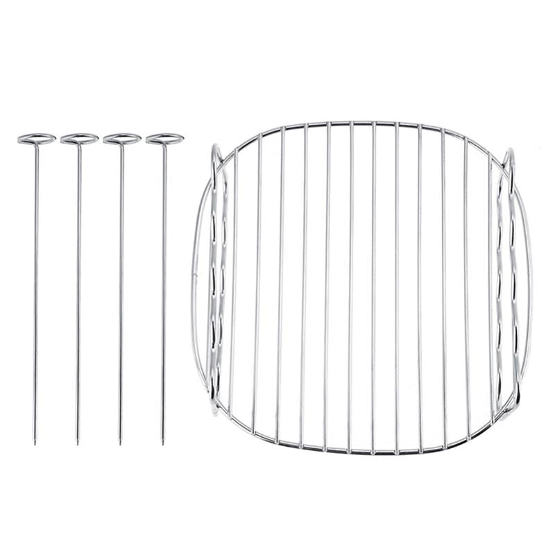 Zweischichtiger Edelstahl-Spieß-Grillrost für BBQ-Genuss