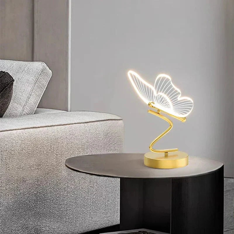 Elegante Tischlampe mit LED und Acrylflügeln – Warmes Licht für Ihr Zuhause