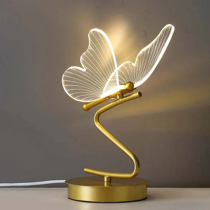 Elegante Tischlampe mit LED und Acrylflügeln – Warmes Licht für Ihr Zuhause