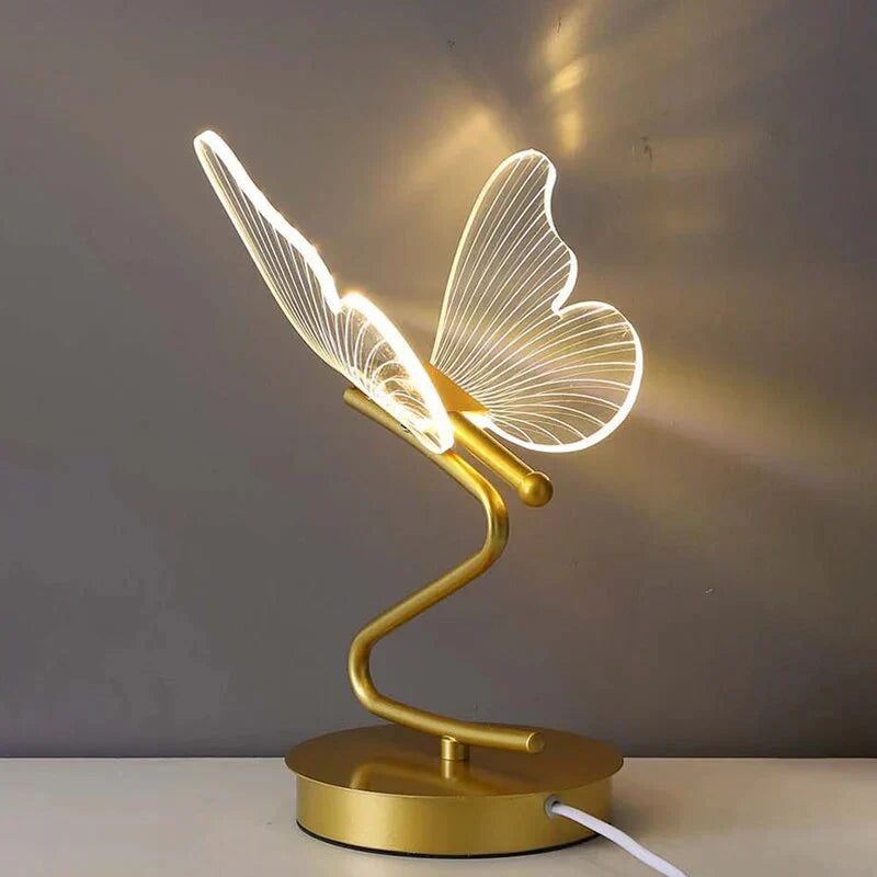 Elegante Tischlampe mit LED und Acrylflügeln – Warmes Licht für Ihr Zuhause