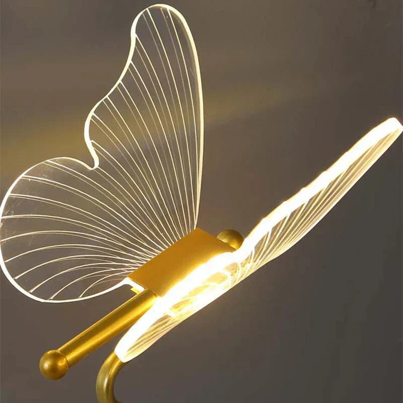 Elegante Tischlampe mit LED und Acrylflügeln – Warmes Licht für Ihr Zuhause