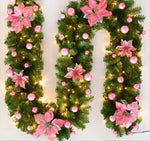 Festliche LED-Girlande im Rattan-Look | 270 cm | Warmweißes Licht