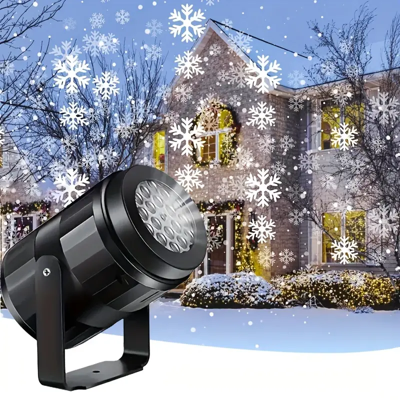 Weihnachtsprojektor mit LED – Schneeflocken-Lichtshow für Innen und Außen