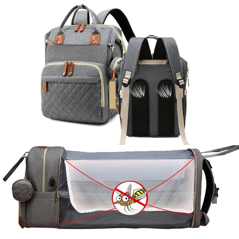 Multifunktionaler Wickelrucksack mit integriertem Wickeltisch