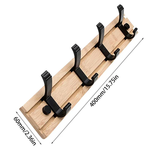Holz-Wandgarderobe mit schwenkbaren Haken