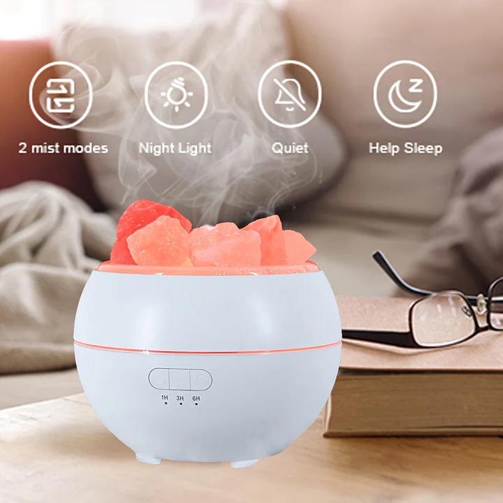 3-in-1 Salzkristalllampe mit Aroma Diffuser
