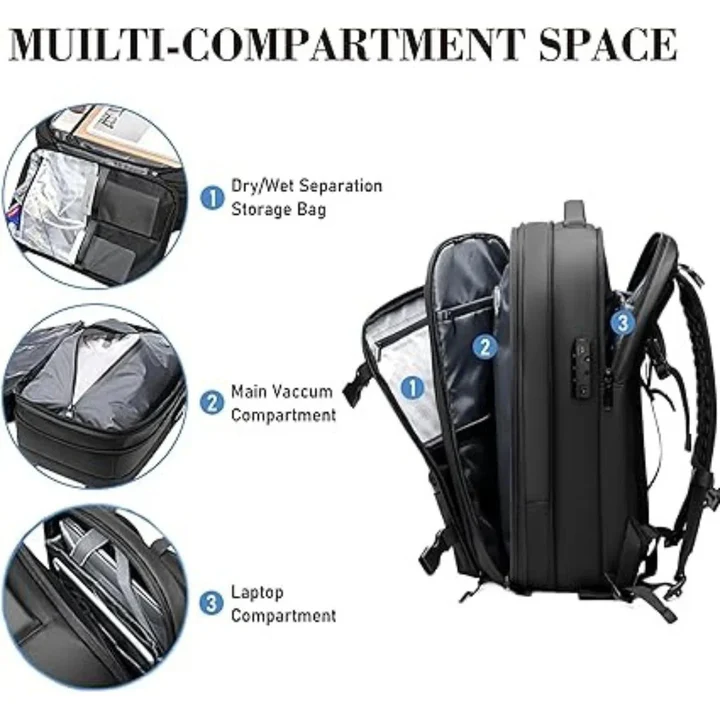 Reise-Rucksack mit Vakuumfunktion