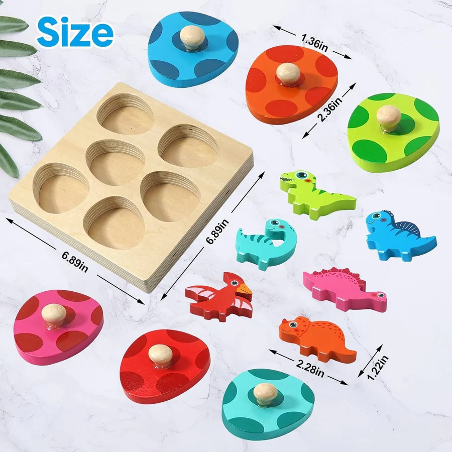 Bunte Dino-Puzzle für kleine Entdecker