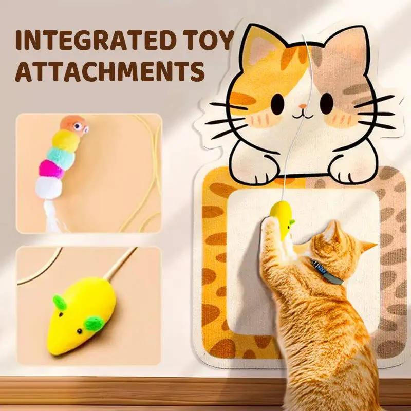 Wandmontierter Kratzbaum für Katzen mit Spielzeugen