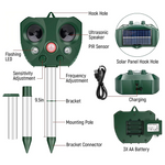 Solarbetriebener Vogelvertreiber mit Ultraschall und LED