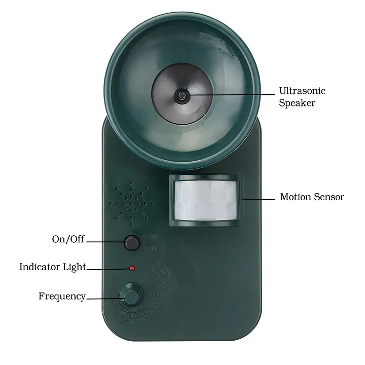 Wetterfester Ultrasonic Tiervertreiber mit Bewegungssensor