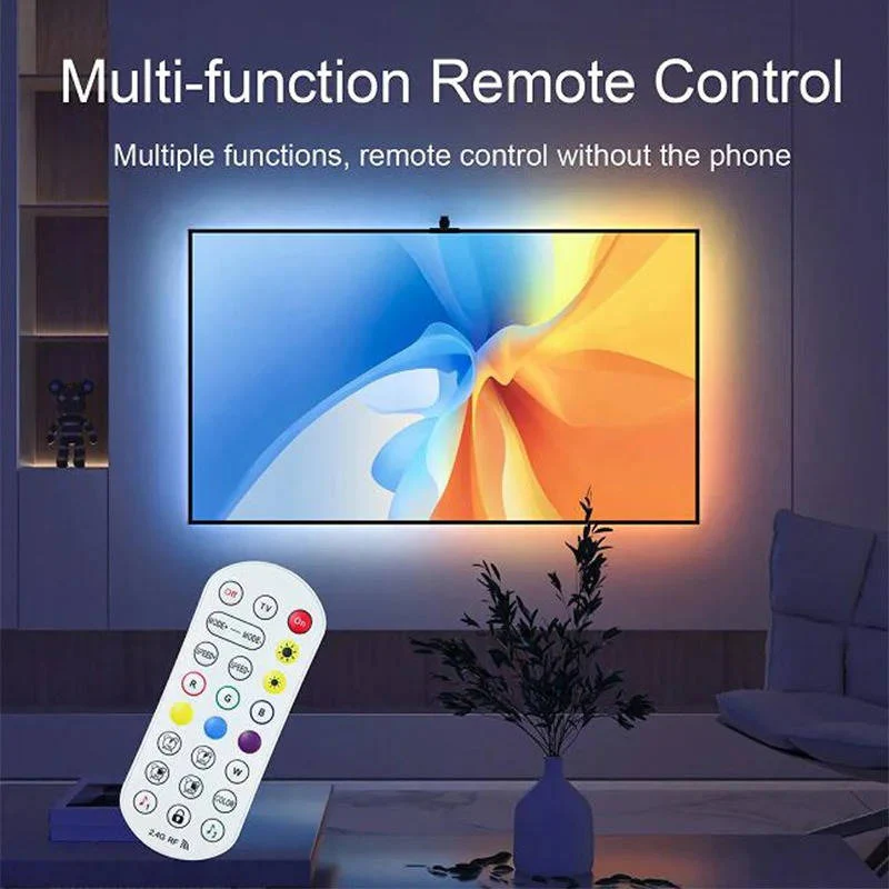 Farbige LED Hintergrundbeleuchtung für Fernseher mit Fernbedienung