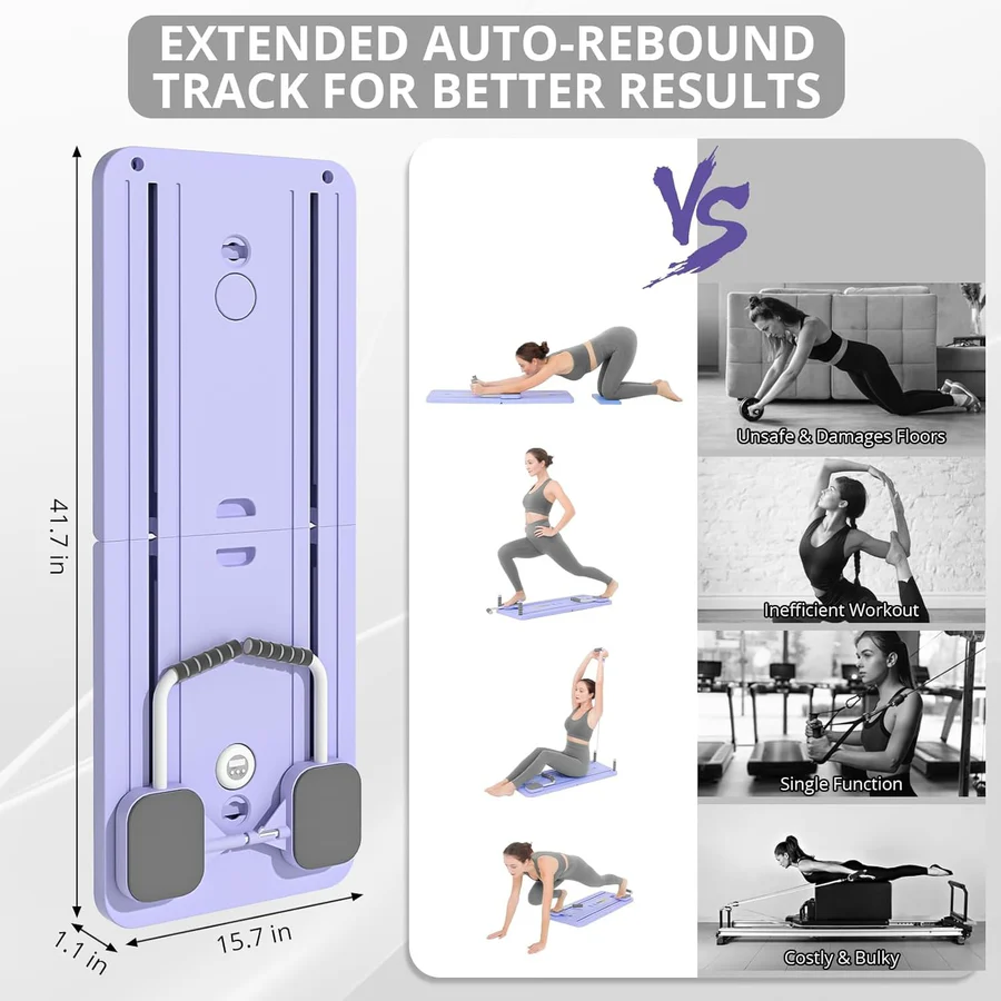 Faltbare Pilates Reformer-Plattform für Zuhause und unterwegs