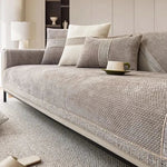 Elegant sofa cover made of high-quality linen for optimal protection