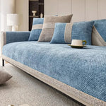 Elegant sofa cover made of high-quality linen for optimal protection