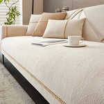 Elegant sofa cover made of high-quality linen for optimal protection