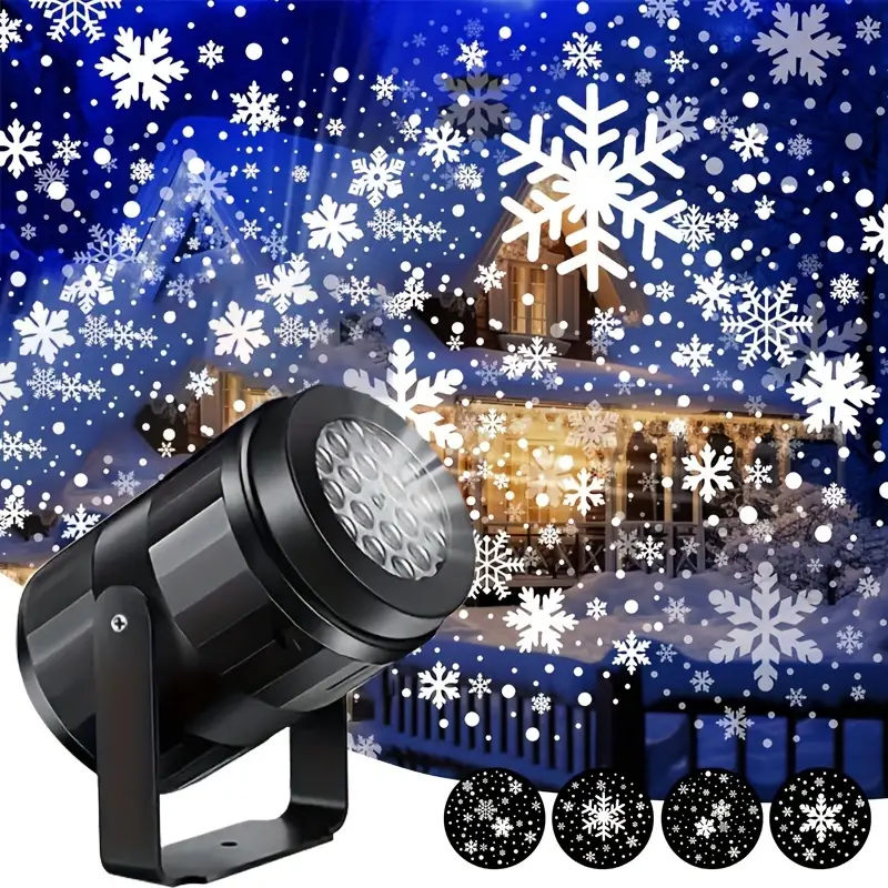Weihnachtsprojektor mit LED – Schneeflocken-Lichtshow für Innen und Außen