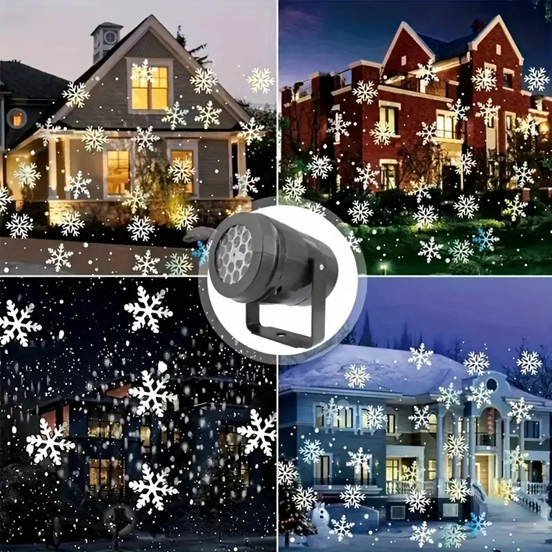 Weihnachtsprojektor mit LED – Schneeflocken-Lichtshow für Innen und Außen