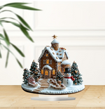 Leuchtendes Lebkuchenhaus – Festliche Tischdekoration für Weihnachten