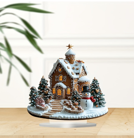 Leuchtendes Lebkuchenhaus – Festliche Tischdekoration für Weihnachten