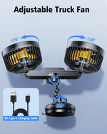 Powerful Cordless Car Fan with 4000 mAh Battery