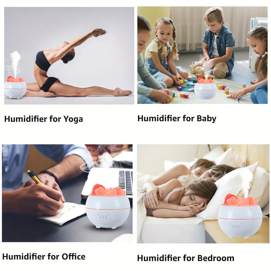 3-in-1 Salzkristalllampe mit Aroma Diffuser