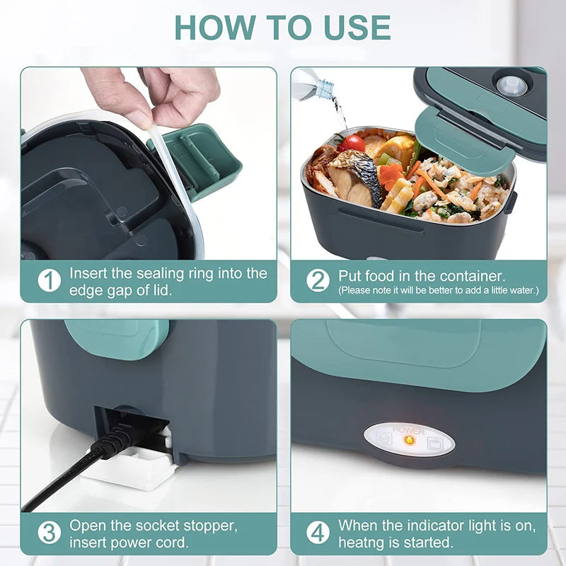Elektrische Lunchbox WarmMee – Tragbarer 1,5L Essenswärmer für Auto & Zuhause