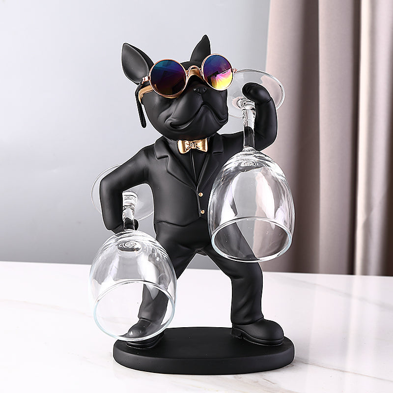 Eleganter Hunde-Figuren-Weinglashalter – Stilvolles Tischaccessoire