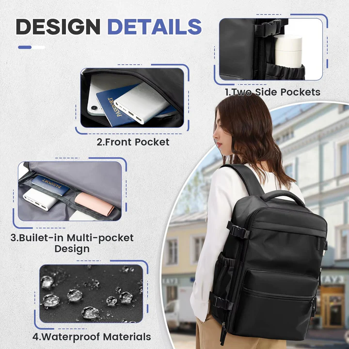 Wasserfester Rucksack für Reisen – geeignet für 15,6 Zoll Geräte