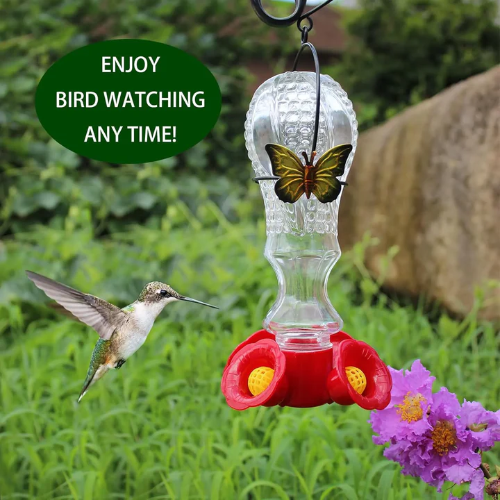 Glas Kolibri Futterspender mit Ameisenbecken für Blumen