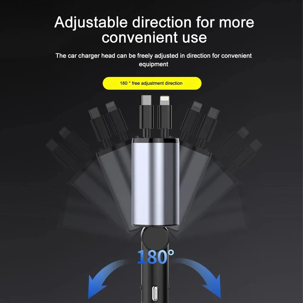Faltbares Autoladegerät mit USB-C und USB-A – 120W Schnellladung